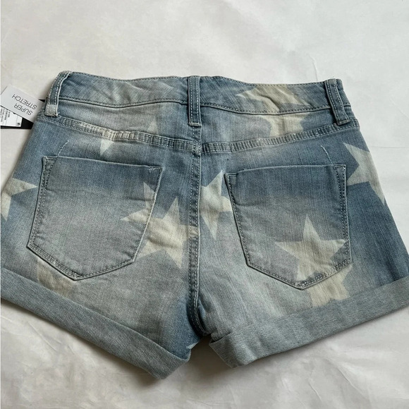 MOSSIMO Women's High Rise USA Stars Blue Jeans Jean Shorts Size 0 NWT - Picture 2 of 5